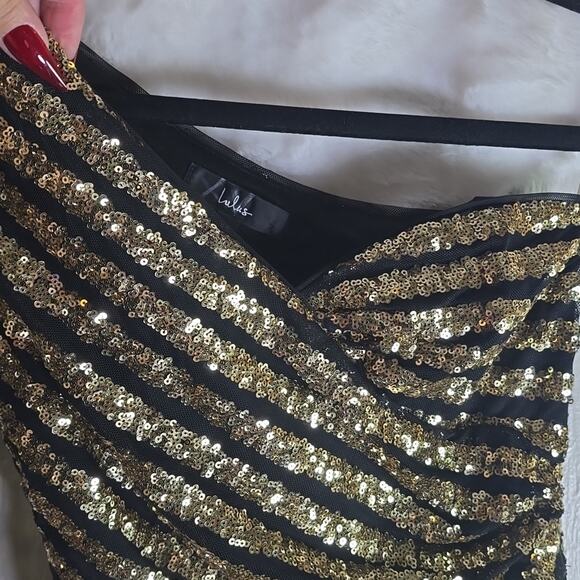 Lulus Sequin Bodycon Gown XS Holiday Christmas Cocktail Prom Formal Wedding - Picture 5 of 7